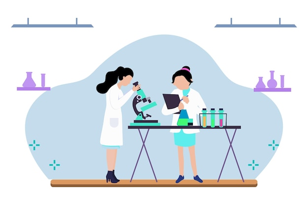 busy in research vector illustration