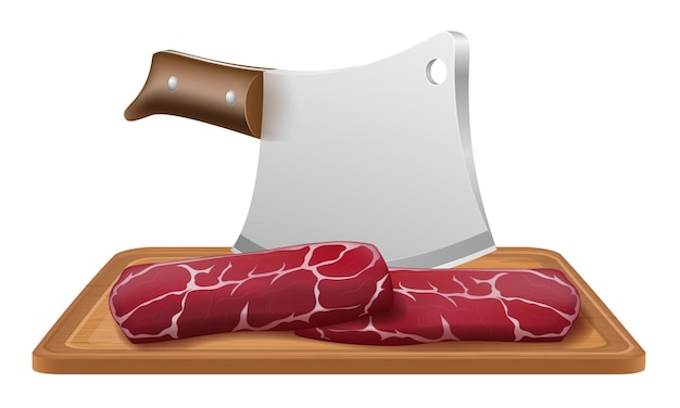 Vector butcher chef knife for cutting meat vector illustration