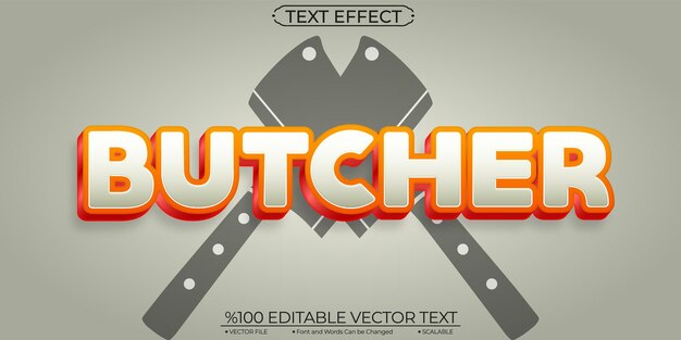 Vector butcher editable and scalable text effect