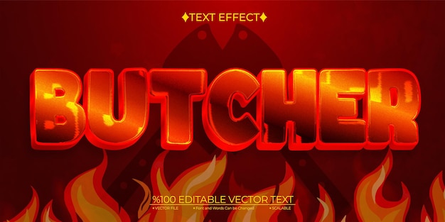 Vector butcher editable vector 3d text effect