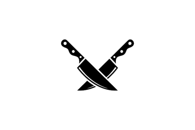 ベクトル 肉屋のナイフのフラットデザインのロゴ