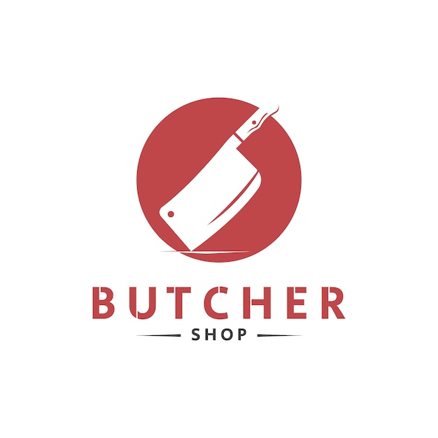 Premium Vector | Butcher knife vintage logo template