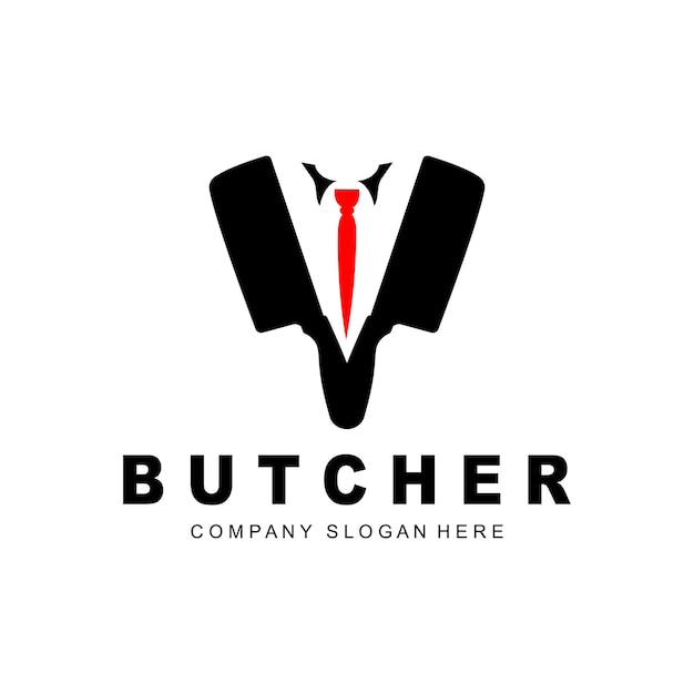 Butcher logo design Knife Cutting Tool Vector Template Product Brand Illustration Design For Butcher Farm Butcher Shop