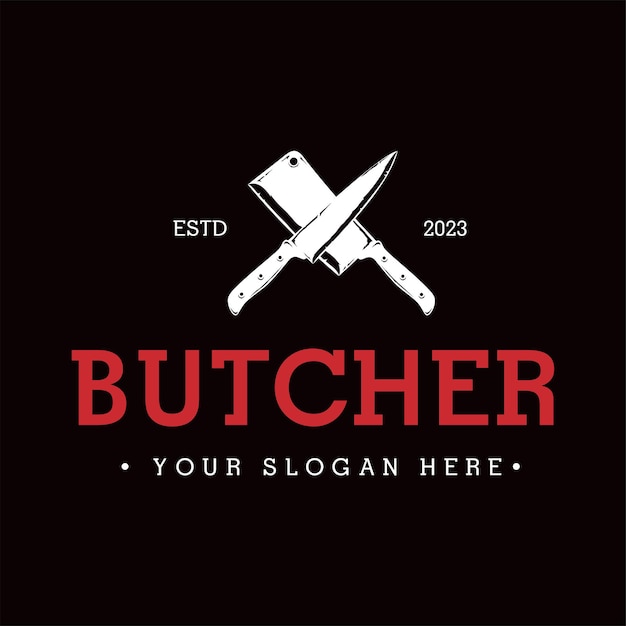 Vector butcher logo design vector