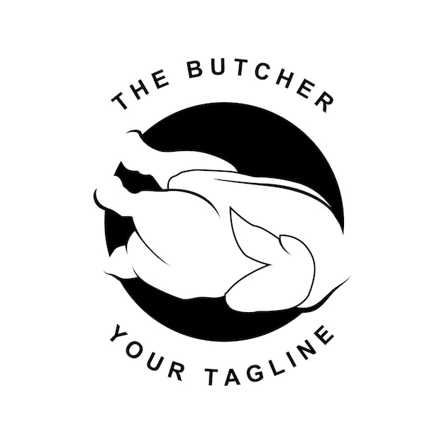 Vector butcher logo vector with slogan template