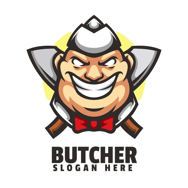 Vector butcher mascot logo design