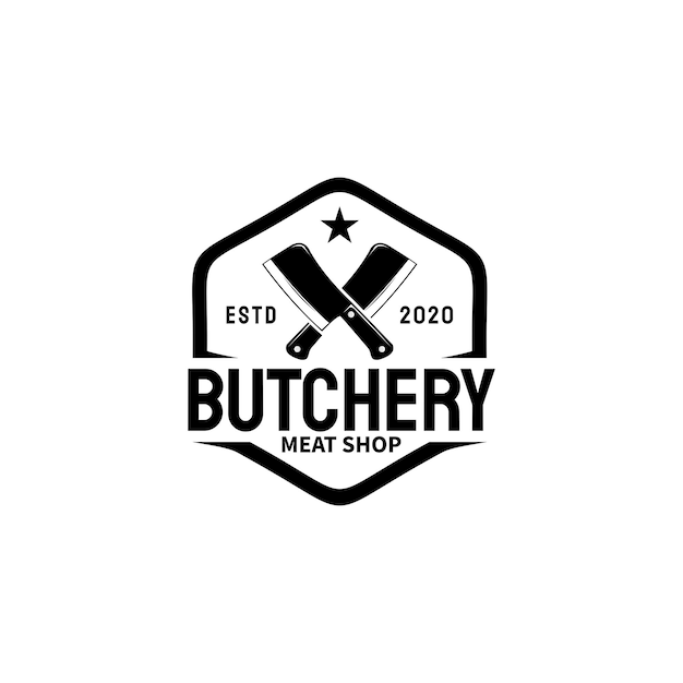 Butcher shop logo vector illustration meat stock vector