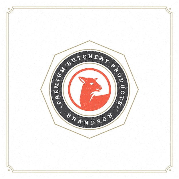 Vector butcher shop logo vector illustration