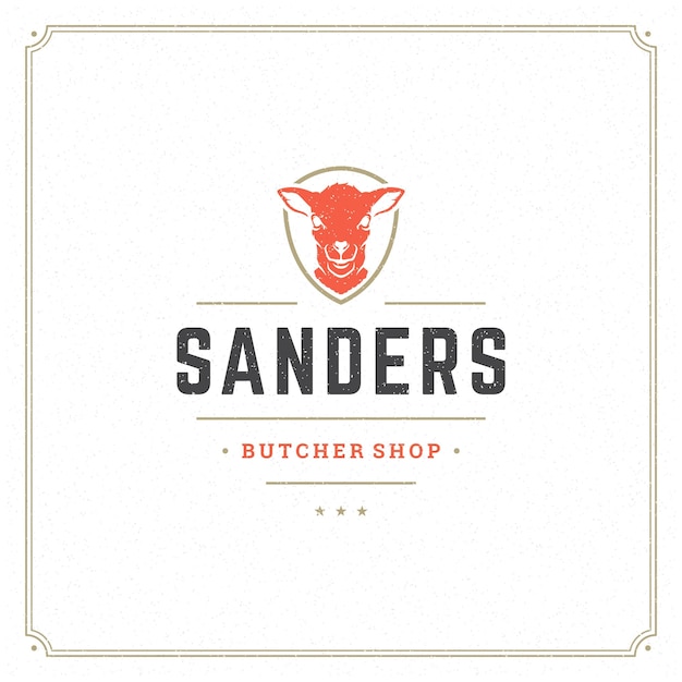 Vector butcher shop logo vector illustration