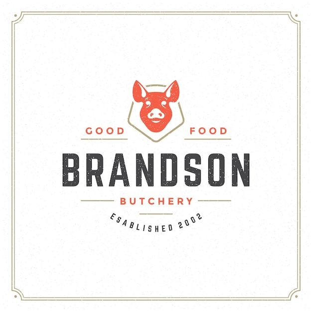 Vector butcher shop logo vector illustration