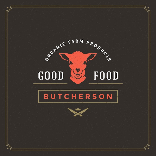 Vector butcher shop logo vector illustration