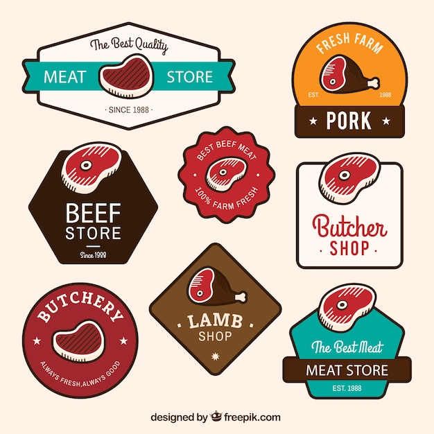 Vector butchery badges