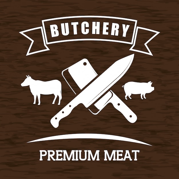 Vector butchery or butcher theme