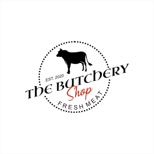 Butchery logo beef chop cut vector