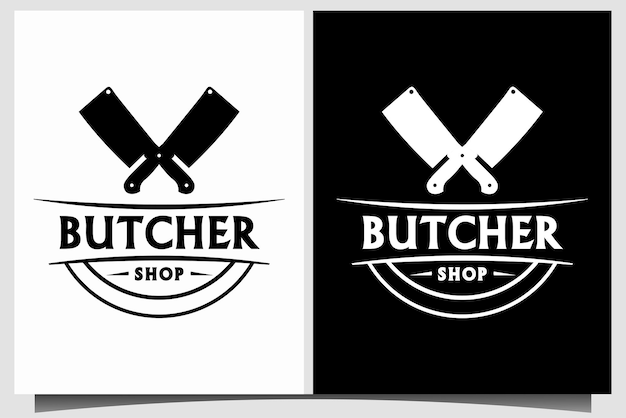 Vector butchery shop logo design
