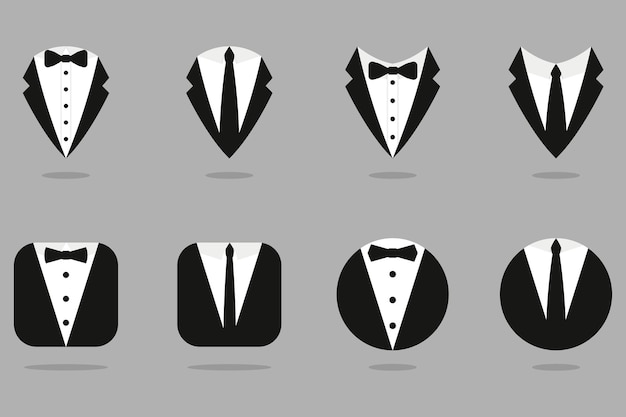 Butler gentleman set icons Vector businessman symbols