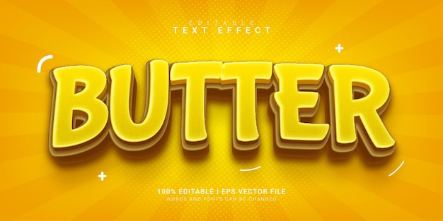 Butter cartoon 3d style text effect