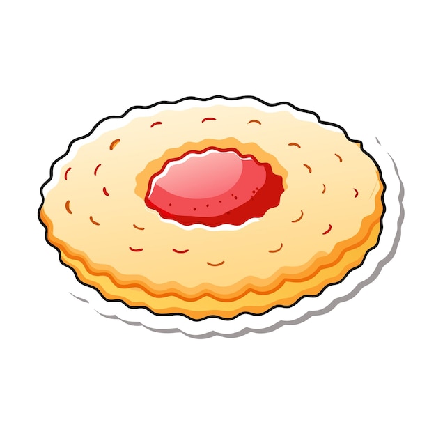 a butter cookie with strawberry jam 8
