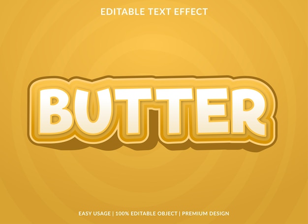 butter editable text effect template use for business logo and brand