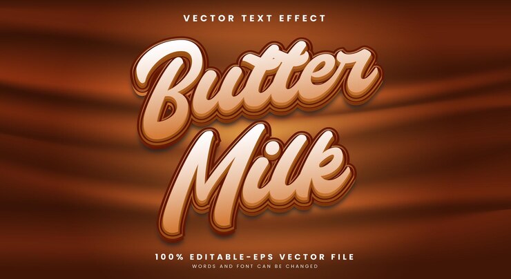 Vector 우유 편집 가능한 텍스트 효과 템플릿 맛있는 음식 스타일에 적합합니다