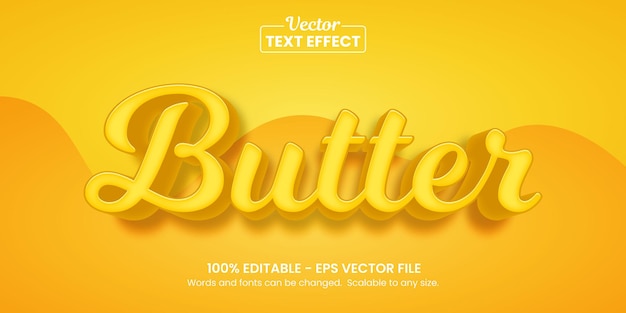 Butter yellow, editable text effect