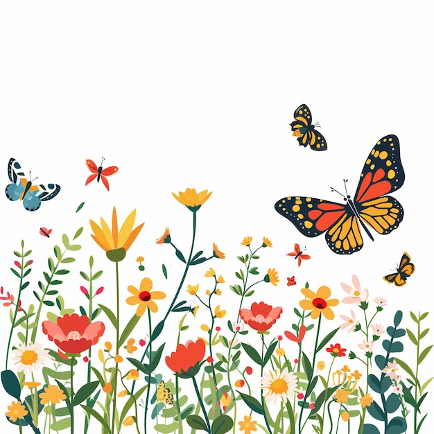 Vector butterflies and bees 2