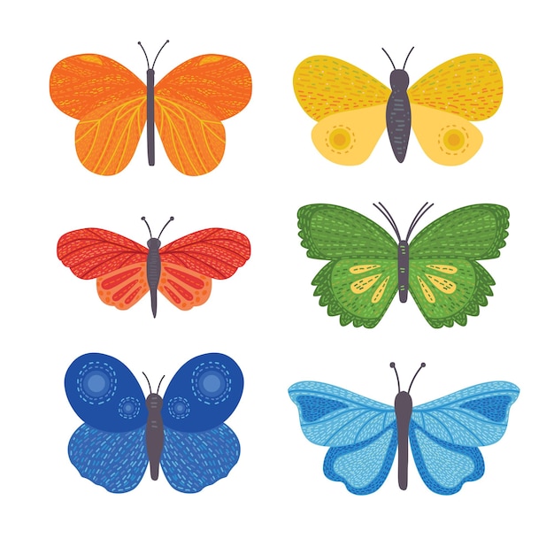 Butterflies clipart set