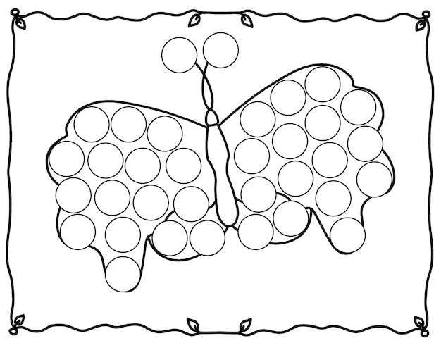 Vettore farfalle da colorare disegni da colorare puntino attività per bambini