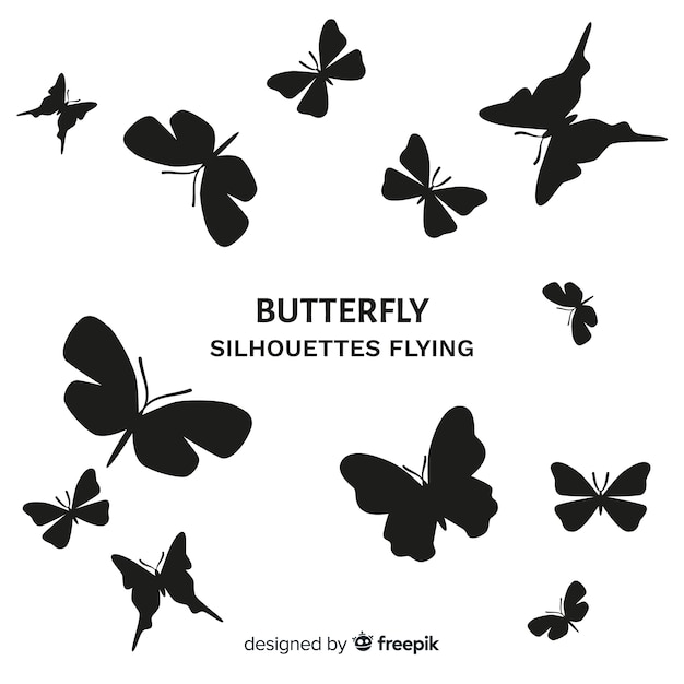 Vector butterflies flying background
