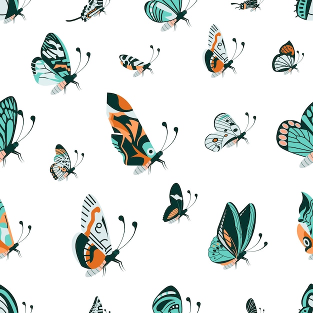 butterflies pattern colorful design