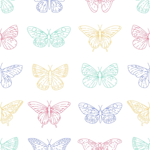 Vector butterflies seamless pattern