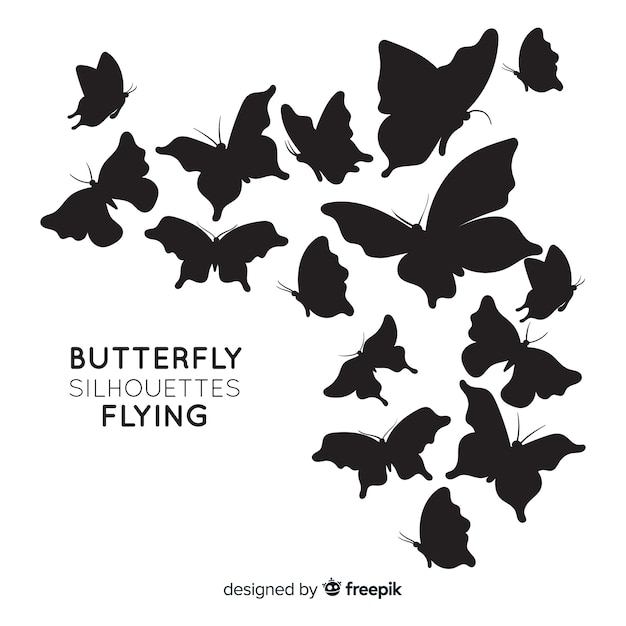 Butterflies silhouettes background