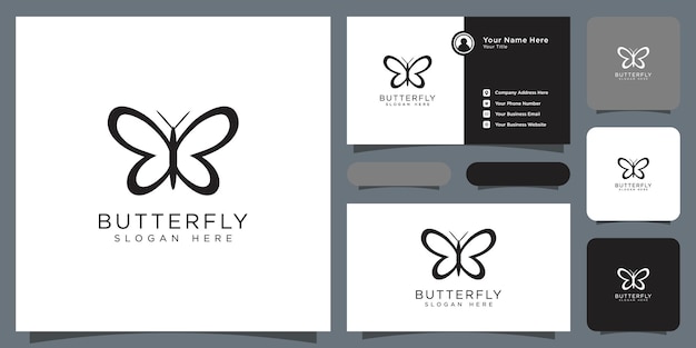 Butterfly animal logo design vector