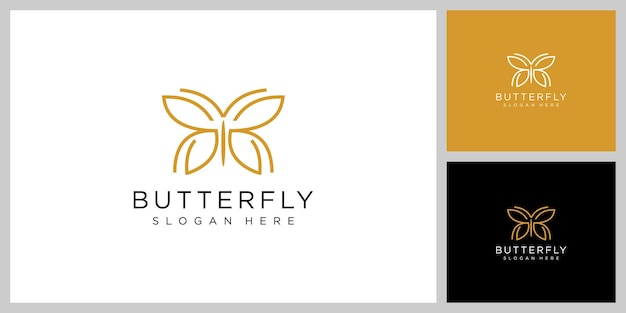 Vettore di disegno del logo animale della farfalla