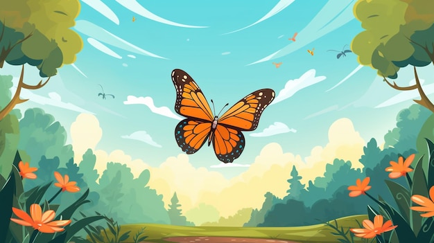 Vector butterfly background cartoon vector