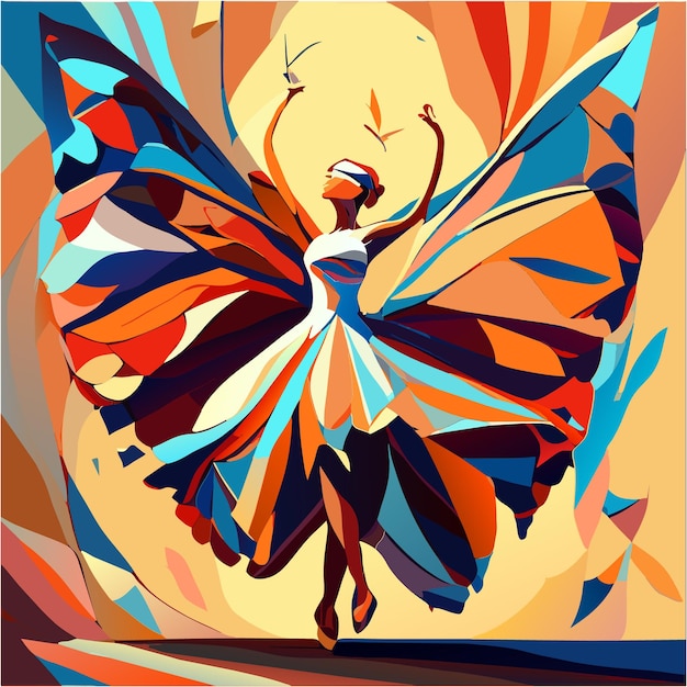 Butterfly Ballet Blossoms in Vibrant Oil Paint Abstract Masterpiece