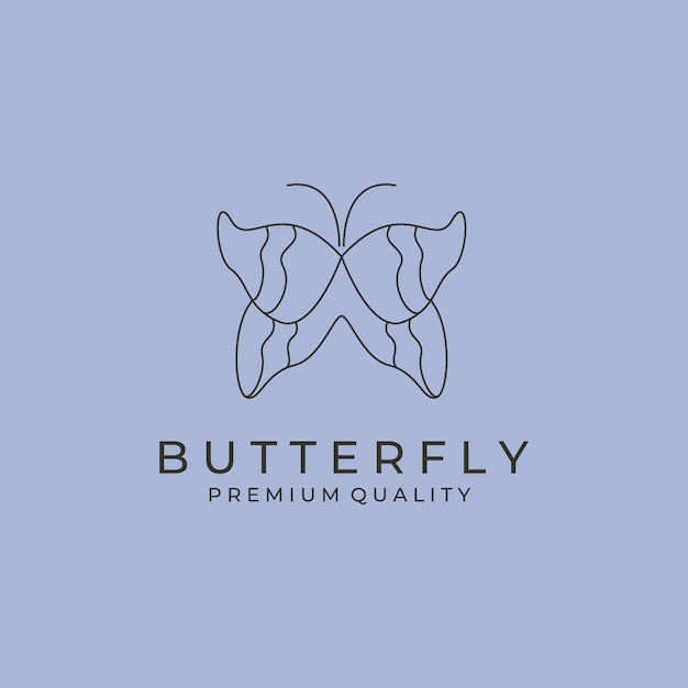 Butterfly beauty line icon logo vector illustration design abstract butterfly minimal vector design