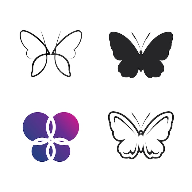 Butterfly and beauty  logo design animal insect conceptual simple Vector and  illustrationxA