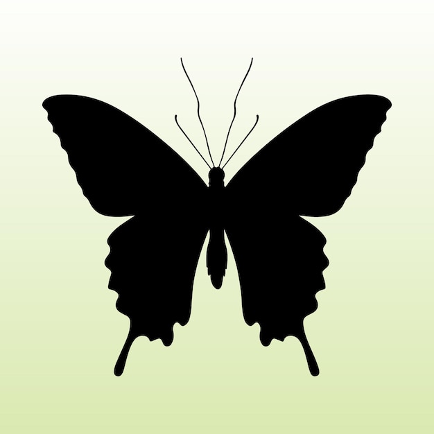 Butterfly black silhouette set Different types of flying butterfly icons and vector illustration