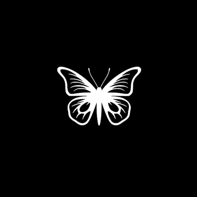 Butterfly black and white isolated icon vector illustration