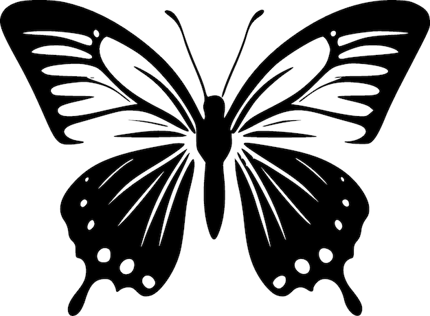 Vector butterfly black and white vector illustration