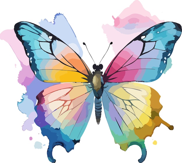 a butterfly Bright colors Watercolor pattern Body balance