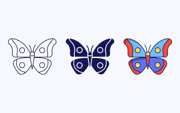 Butterfly bug vector illustration icon