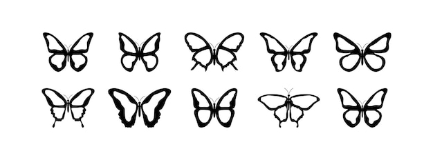 Вектор Бабочка бабочки векторные иконки силуэт бабочки векторная иллюстрация