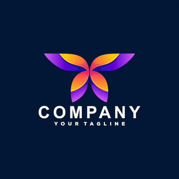 Butterfly color gradient logo design