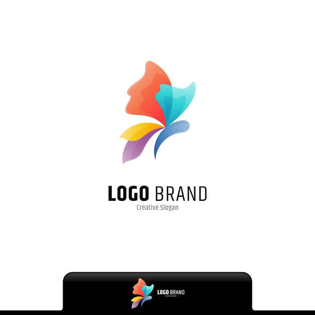 Butterfly colorful gradient logo