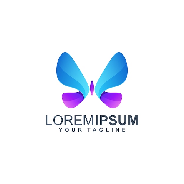 Butterfly colorful logo template