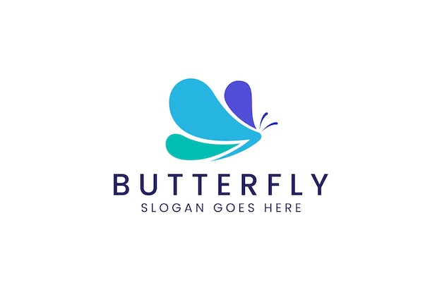 бабочка красочный векторный логотип шаблон для спа-модной косметической компании