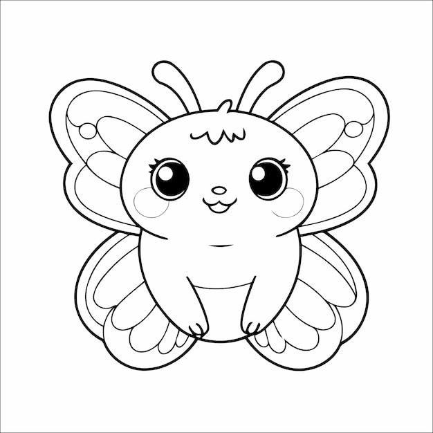 Butterfly Coloring Page Drawing For Toddlers