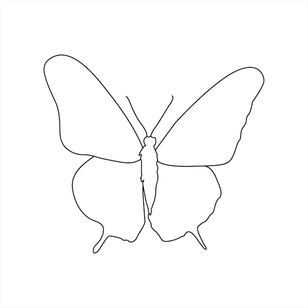 蝶の連続的な一線絵 様々な昆虫の形状のベクトルイラスト
